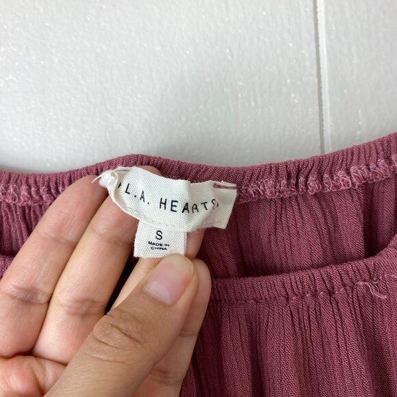 LA Hearts-Pacsun Rose Pink Long Sleeve Crop Top Size Small - Picture 3 of 7